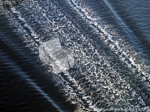 Image of Motorboat trace on a river