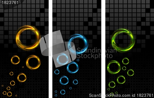 Image of Banners with colourful rings