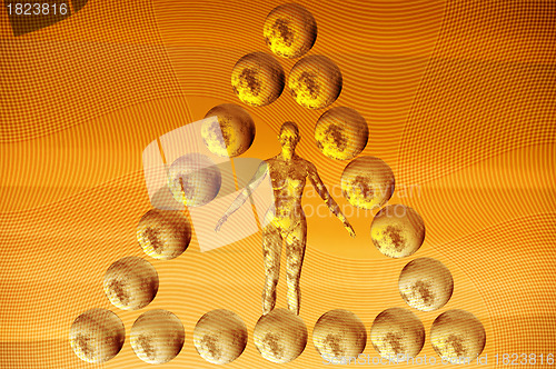 Image of pyramid of spheres