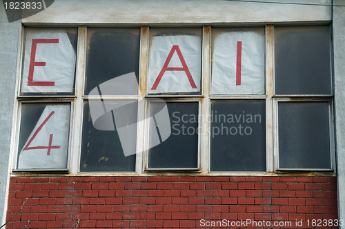 Image of rent sign detail