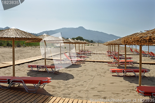 Image of beach lounge chairs