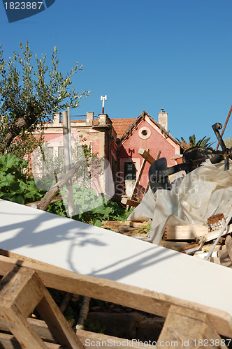 Image of abandoned neoclassical house