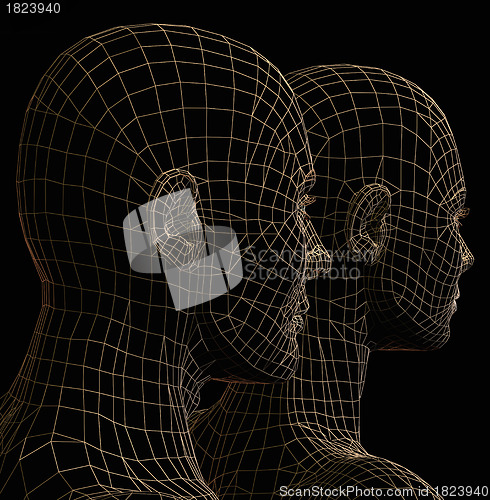 Image of futuristic couple silhouette