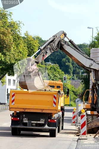 Image of construction site truck loading