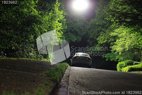 Image of night parked car