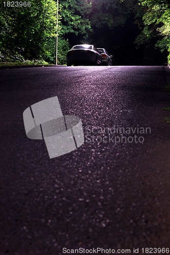 Image of night parked car