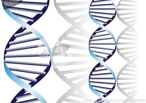 Image of double DNA helix, biochemical abstract background 