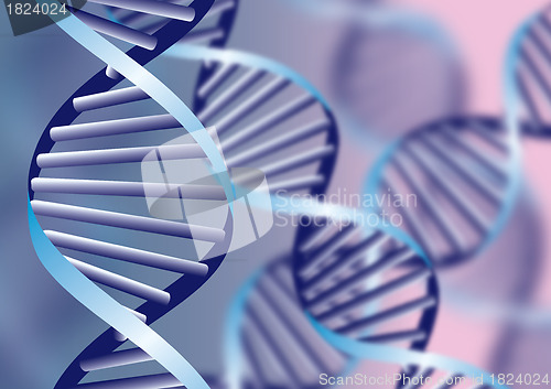 Image of DNA helix, biochemical abstract background with defocused strands, eps10 