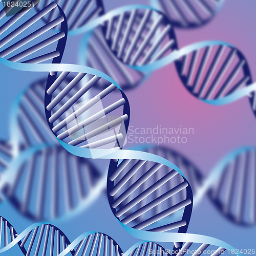 Image of DNA helix, biochemical abstract background with defocused strands, eps10 