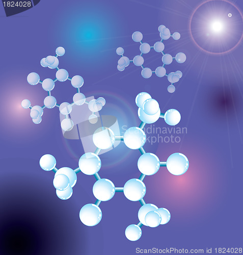 Image of Molecule,  molecular structure with flate, science abstract background, eps10