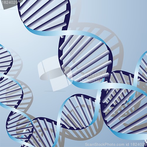 Image of double DNA helix, biochemical abstract background 