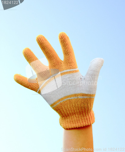 Image of One hand dressed in a glove