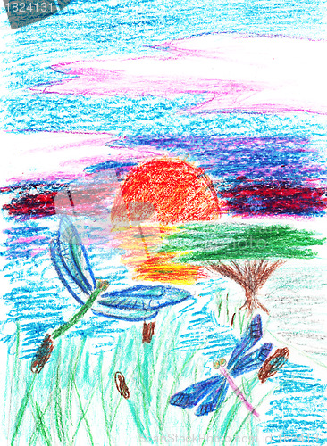 Image of Children's drawing on a paper