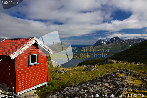 Image of Red hut on Lofoten islands