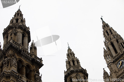 Image of Gothic towers of Vienna's city hall