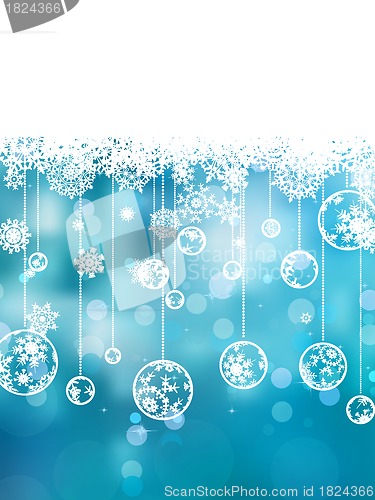 Image of Blue background with snowflakes. EPS 8