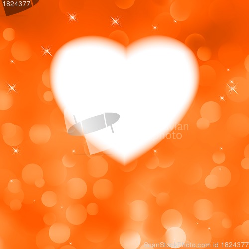 Image of Orange bokeh valentine card. EPS 8