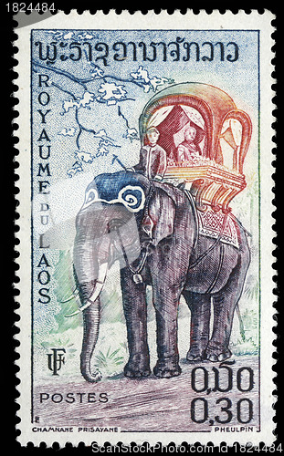 Image of Stamp printed in Laos shows the elephant