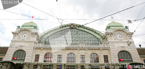 Image of wide view of the main station of Basel, Switzerland 