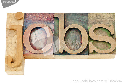 Image of jobs word in letterpress wood type