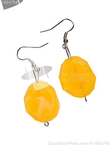 Image of Earrings out of the yellow cut-glass