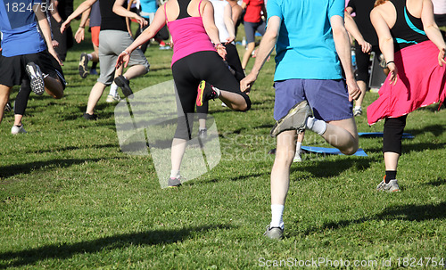 Image of exercising people