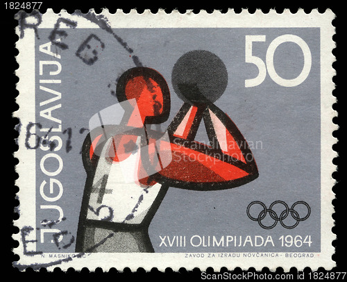 Image of Stamp printed in Yugoslavia shows Olympic games in Tokyo