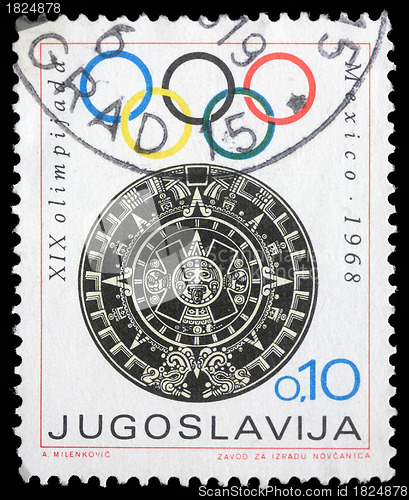 Image of Stamp printed in Yugoslavia shows Olympic games in Mexico