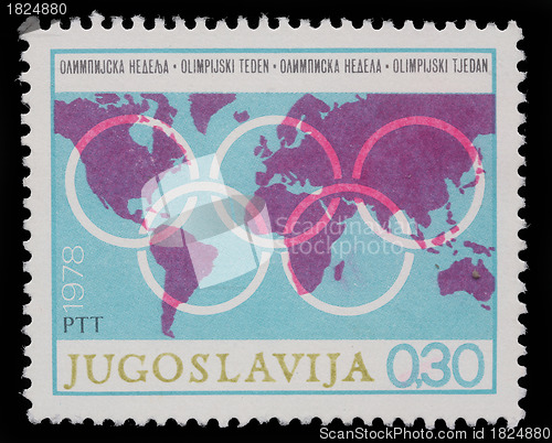 Image of Stamp printed in Yugoslavia shows Olympic week