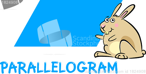 Image of parallelogram shape with cartoon bunny