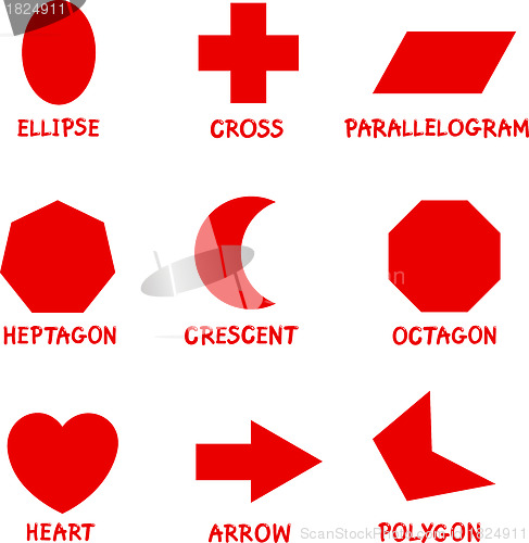 Image of Basic Geometric Shapes with Captions