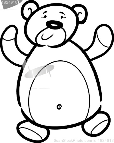 Image of teddy bear cartoon for coloring book