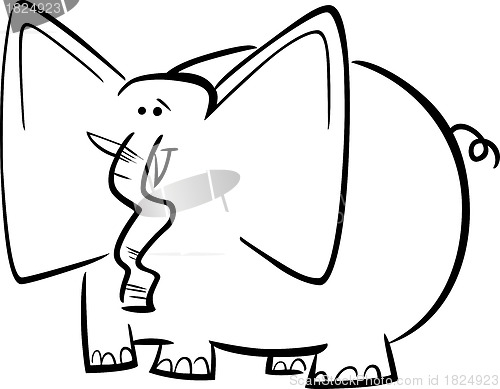 Image of elephants cartoon for coloring book