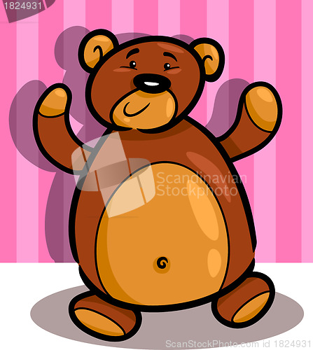 Image of cute teddy bear cartoon in room