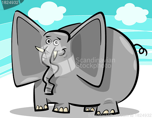 Image of funny elephants cartoon against sky