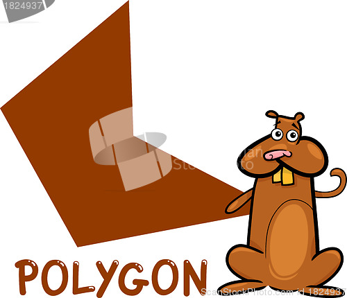 Image of polygon shape with cartoon hamster