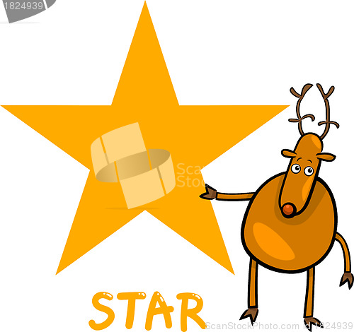 Image of star shape with cartoon deer