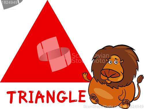 Image of triangle shape with cartoon lion