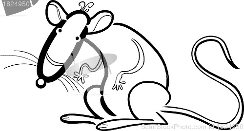 Image of rat cartoon character for coloring