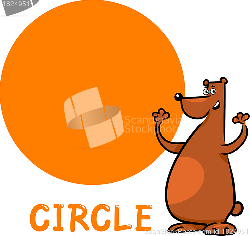 Image of circle shape with cartoon bear