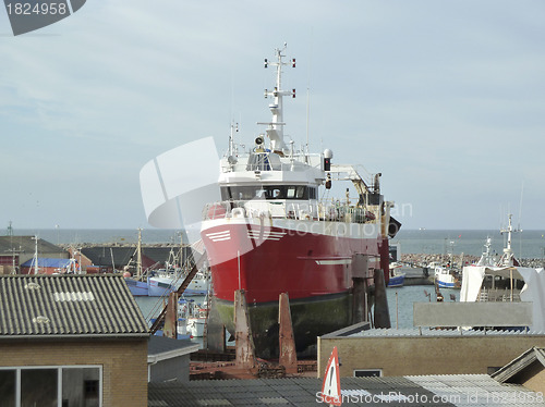 Image of ship in dry-dock