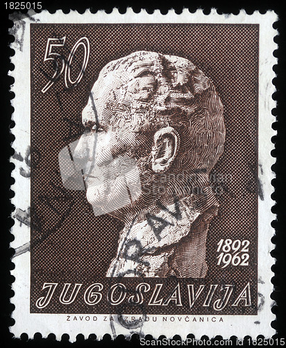 Image of Stamp printed in Yugoslavia, is depicted Josip Broz Tito