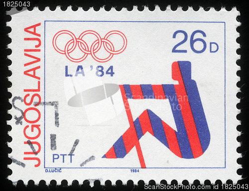 Image of Stamp printed in Yugoslavia shows olympic games in Los Angeles