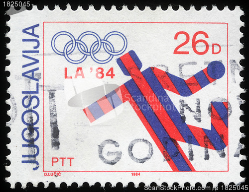 Image of Stamp printed in Yugoslavia shows olympic games in Los Angeles