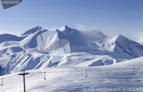 Image of View on ski resort in evening