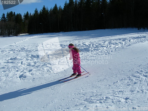 Image of child skiing in perfect weather