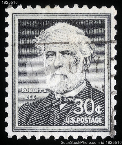 Image of Stamp printed in the United States of America shows Robert E. Lee