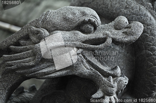 Image of chinese dragon statue in temple