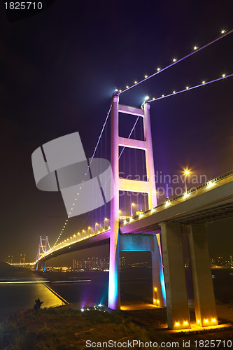 Image of Tsing Ma Bridge at night