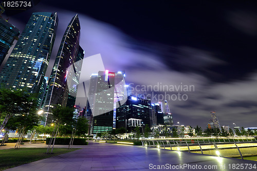 Image of Singapore city skyline at night